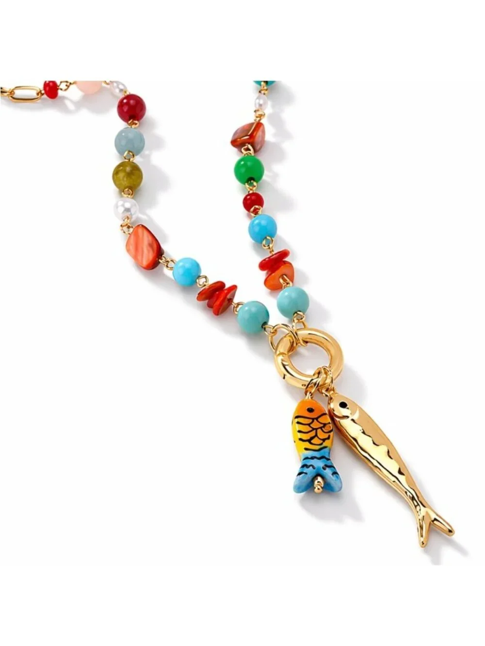 New! Bloom Social Gold Fish Charm Necklace (1022) NWOT
